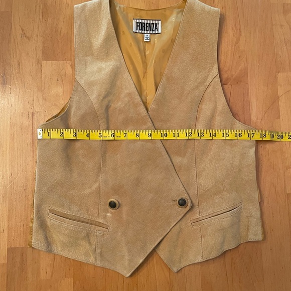 Forenza Genuine Leather Button Vest Yellow Women’s Medium - Picture 9 of 11
